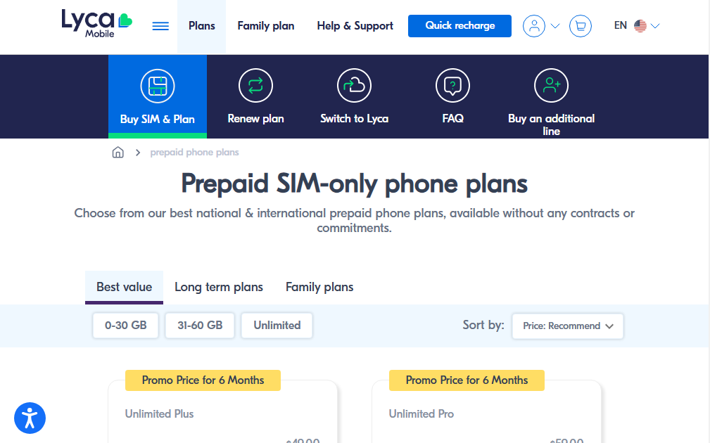 Lycamobile plans 