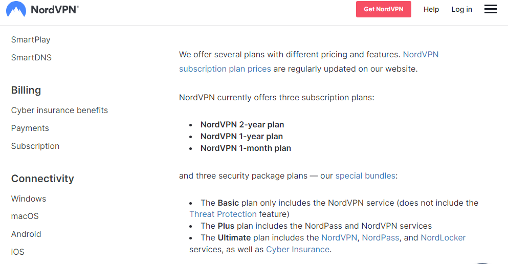 Pricing and Subscription Plans NORDVPN